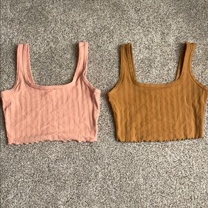 Aerie Offline Crop Tops - Pink and Brown both XS